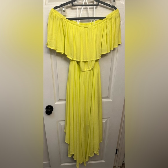 Torrid size 00 M/L Midi Gauze Off-Shoulder WalkThrough Dress - Picture 8 of 8